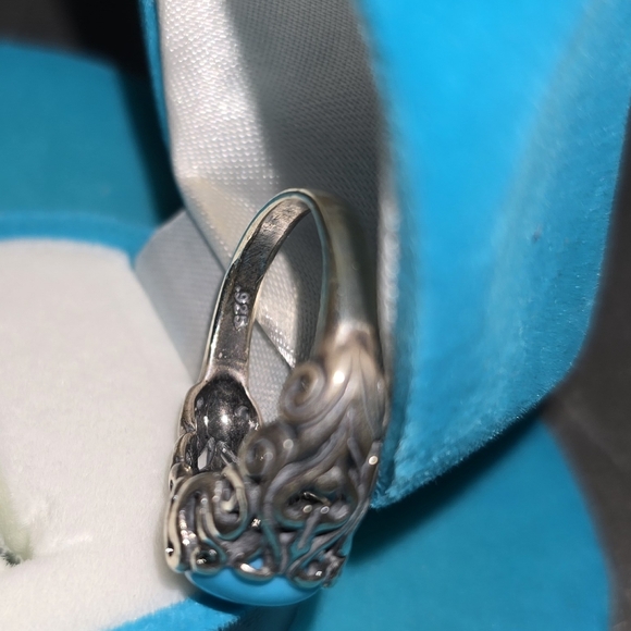 Unique & Rare Southwest Style Sterling Silver Turquoise Ring In Cowboy Hat Box - Picture 4 of 5